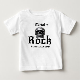 Camiseta Metal Rock Nascido uma Lenda Gráfico de Caveira Cr
