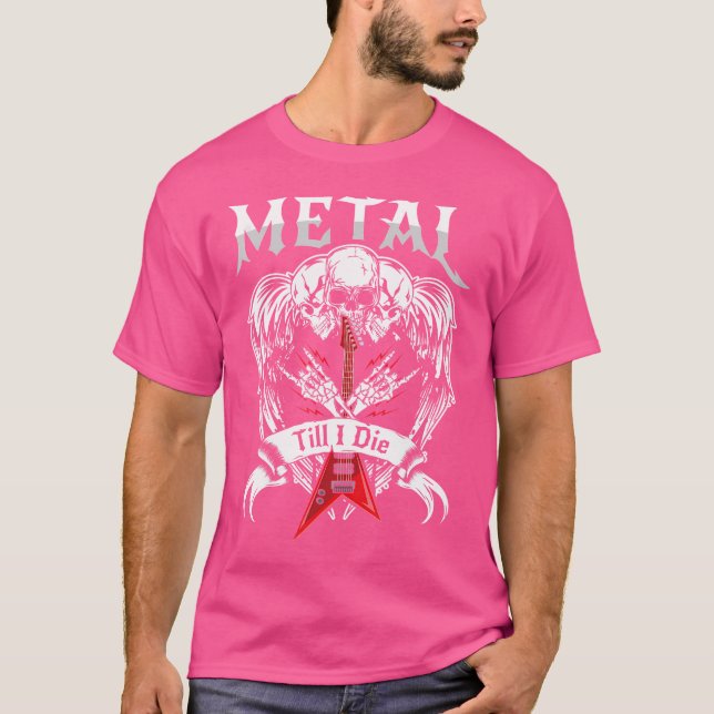 Camiseta Metal Till Morrer Guitarra Heavy Metal Metalhead R (Frente)