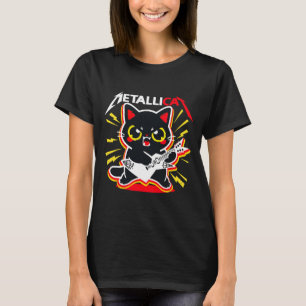 Camiseta Metallicat Funny Cat Rock 90s Meow