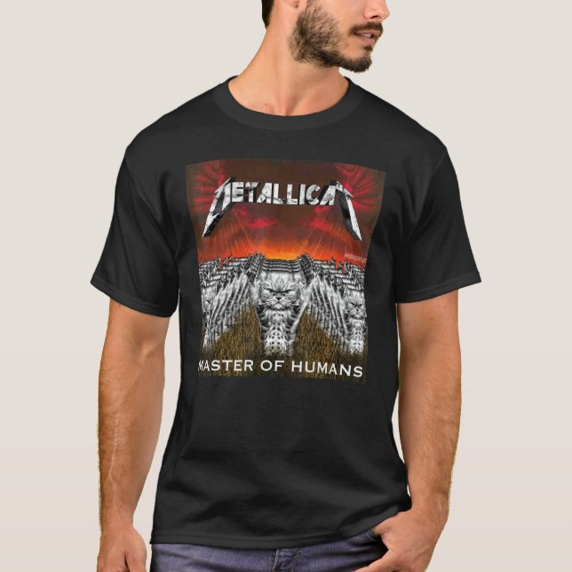 Camiseta metallicat metallicat, gato engraçado (Frente)