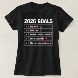 Camiseta Metas de 2026 Lista Engraçada Meme - Gato Discussã