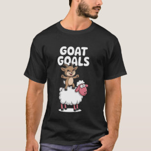 Camiseta Metas de Bode Desenho Engraçado de Bode e Ovelha n