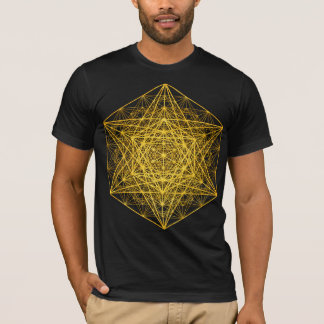 Camiseta Metatrões geométricos sagrados - Camisa-T Dourada