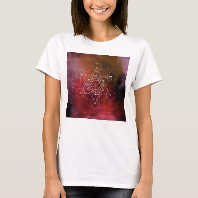 Camiseta Metatron, chakra,zen,geométrico sagrado, anjo (Frente)