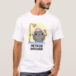 Camiseta Meteor Chá Funny Science Pun<br><div class="desc">Meteor Chá Funny Science Pun apresenta uma rocha de meteoros tendo um chá. Um presente engraçado para a família e amigos que adoram trocadilhos bonitos de ciência.</div>