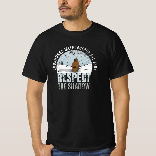 Camiseta Meteorologia Groundhog Respeita A Camisa-Sombra (Frente)