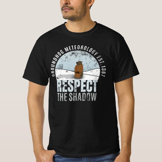 Camiseta Meteorologia Groundhog Respeita A Camisa-Sombra (Frente)