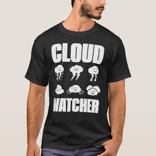 Camiseta Meteorologista Do Homem-Clima Cloud Watcher Para (Frente)