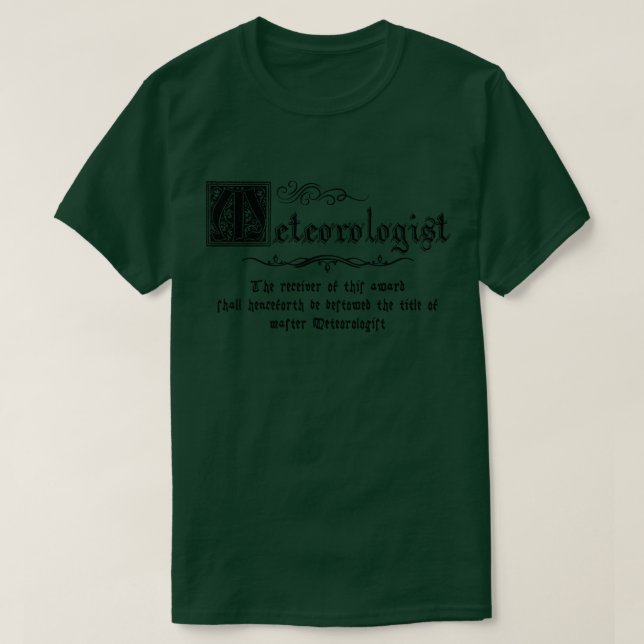 Camiseta Meteorologista-Mestre Medieval (Frente do Design)