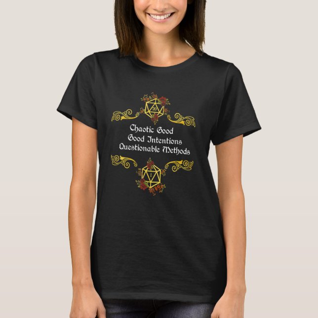 Camiseta Métodos Questionáveis de Boas Intenções Chaóticas (Frente)