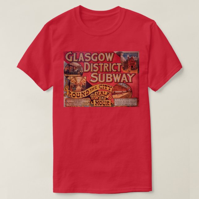 Camiseta Metro da cidade de Glasgow do vintage (Frente do Design)