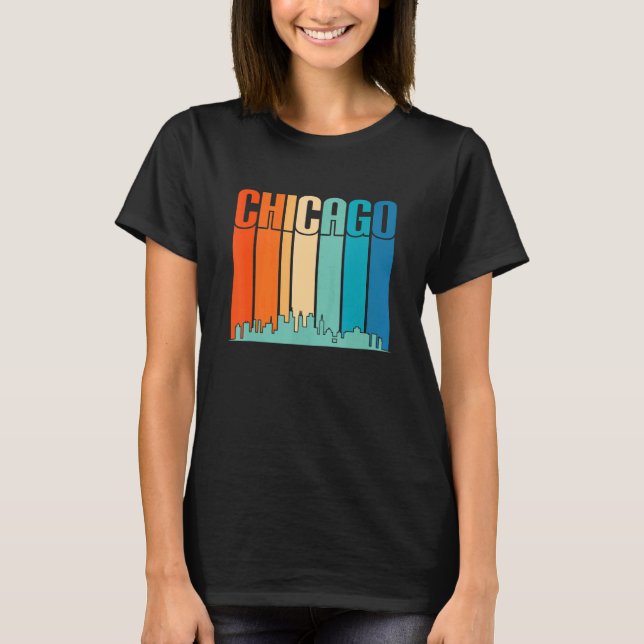 Camiseta Metropole da Cidade de Skyline em Chicago (Frente)