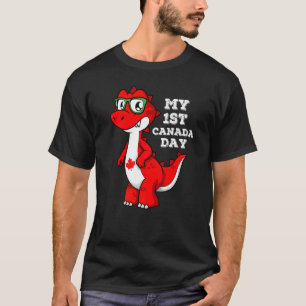 Camiseta Meu 1º Dia do Canadá Bandeira Canadense Folha de
