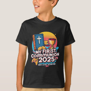 Camiseta Meu 1º Primeiro Comunhão 2025 Controle de Video Ga