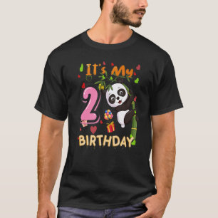 Camiseta Meu 2º aniversário Panda de 2 anos Para Meninas Cr