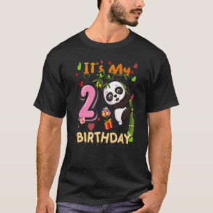 Camiseta Meu 2º aniversário Panda de 2 anos Para Meninas Cr