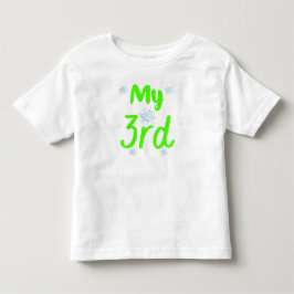 Camiseta Meu 3º Aniversário de Três Anos Verde Brilhante