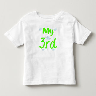Camiseta Meu 3º Aniversário de Três Anos Verde Brilhante