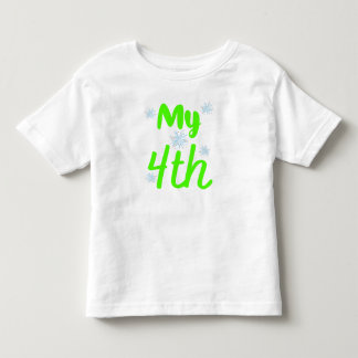 Camiseta Meu 4º Aniversário de Quatro Anos Verde Brilhante