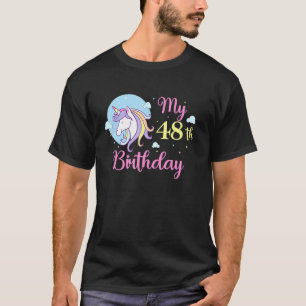 Camiseta Meu 48.º aniversário, Cute Unicorn