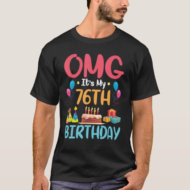Camiseta Meu 76º aniversário feliz para mim 76 Y (Frente)