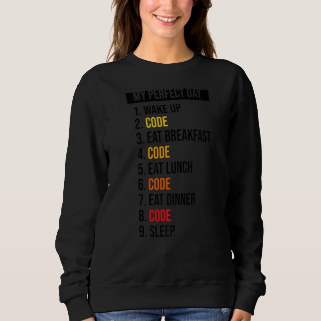 Camiseta Meu Acordar perfeito para o dia inteiro Coma o cód (Frente)