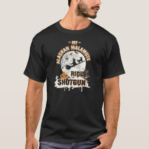 Camiseta Meu Alaskan Malamute Rides Shotgun Gift Dog L