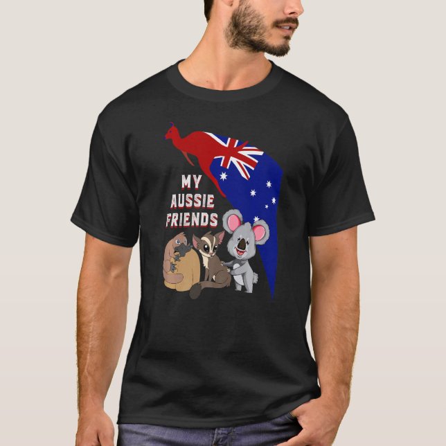 Camiseta Meu Amigo Aussie Sugar Glider Koala Platypus Aust (Frente)