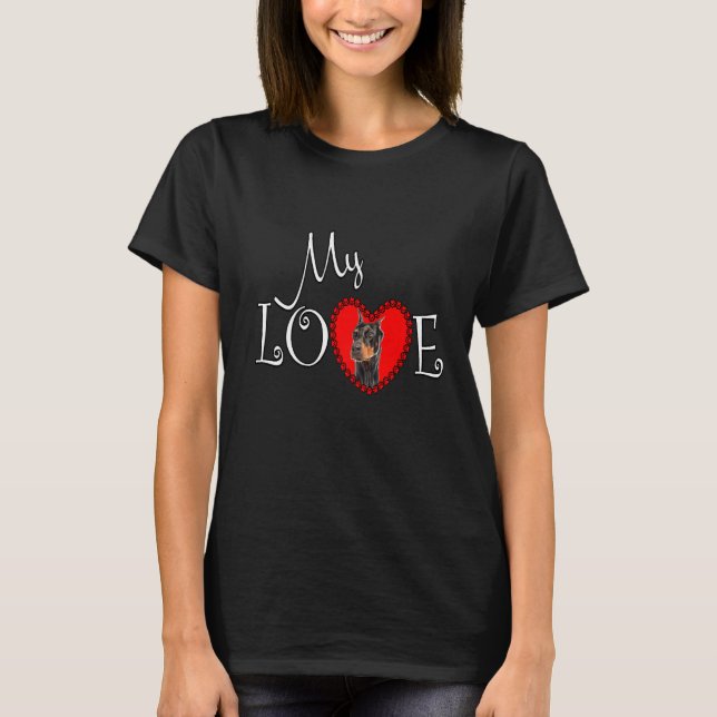 Camiseta Meu Amor Doberman Pinscher (Frente)
