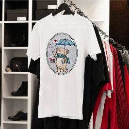 Camiseta Meu Amor É Verdade, Urso De Inverno Com Guarda-Chu