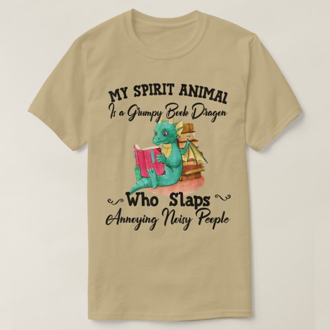 Camiseta Meu Animal Espírito É Um Dragão De Livro Engraçado (Frente do Design)