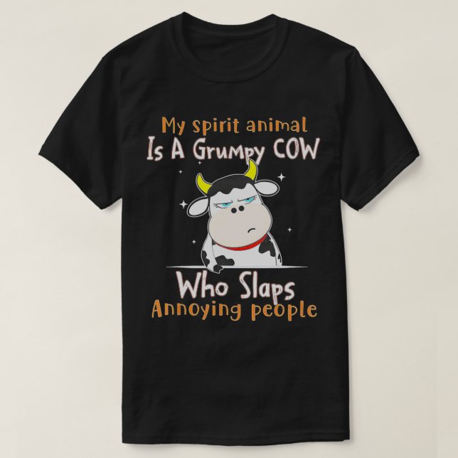 Camiseta Meu Animal Espírito É Uma Vaca Engraçada Que Bata  (Frente do Design)