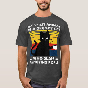 Camiseta Meu Animal Espiritual É Um Gato Negro Grumado, Gat