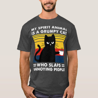 Camiseta Meu Animal Espiritual É Um Gato Negro Grumado, Gat