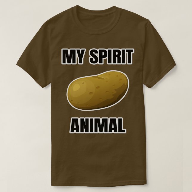 Camiseta Meu animal espiritual é uma batata 1 (Frente do Design)