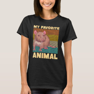 Camiseta Meu Animal Favorito Rato Fofo Dono de Estimação Ro