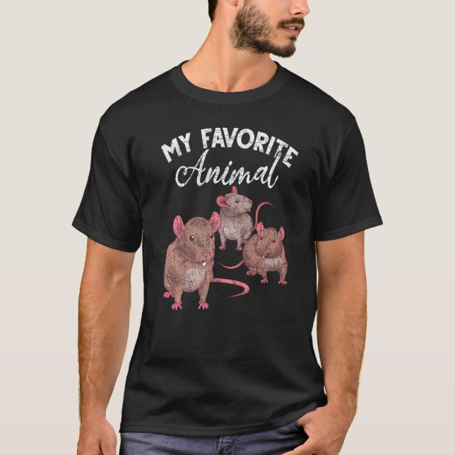 Camiseta Meu Animal Rat Pet Owner Rat favorito (Frente)