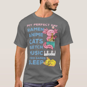 Camiseta Meu Anime de Dia Perfeito Engraçado Citação Ramen 