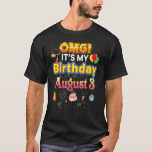 Camiseta Meu aniversário, 3 de agosto Feliz Criança Perfeit
