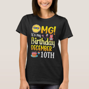 Camiseta Meu aniversário é 10 de dezembro Feliz por você