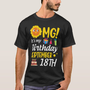 Camiseta Meu aniversário é 18 de setembro Feliz para Mim Yo