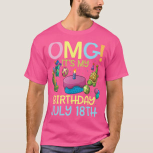 Camiseta Meu aniversário é dia 18 de julho.