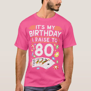 Camiseta Meu Aniversário Eu Aumento 80 família do Poker