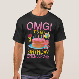 Camiseta Meu aniversário no 25 de setembro...