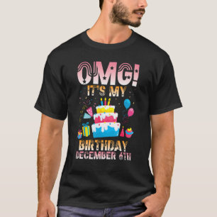 Camiseta Meu aniversário no 6 de dezembro é feliz comigo