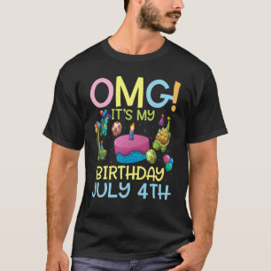 Camiseta Meu aniversário no dia 4 de julho, feliz por mim