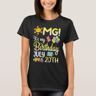 Camiseta Meu aniversário no dia de julho 20 Feliz Pai Mãe