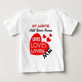 Camiseta Meu Auntie Amor Me com texto feito sob encomenda
