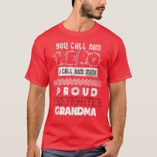 Camiseta Meu Avô É Um Bombeiro Orgulhoso Gra Bombeiro