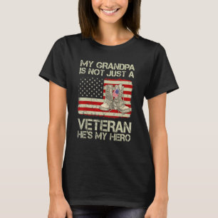 Camiseta Meu Avô Não É Apenas Veterano Ele É Herói Combate 